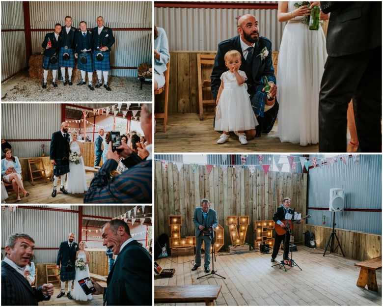 wedding champagne reception with guests