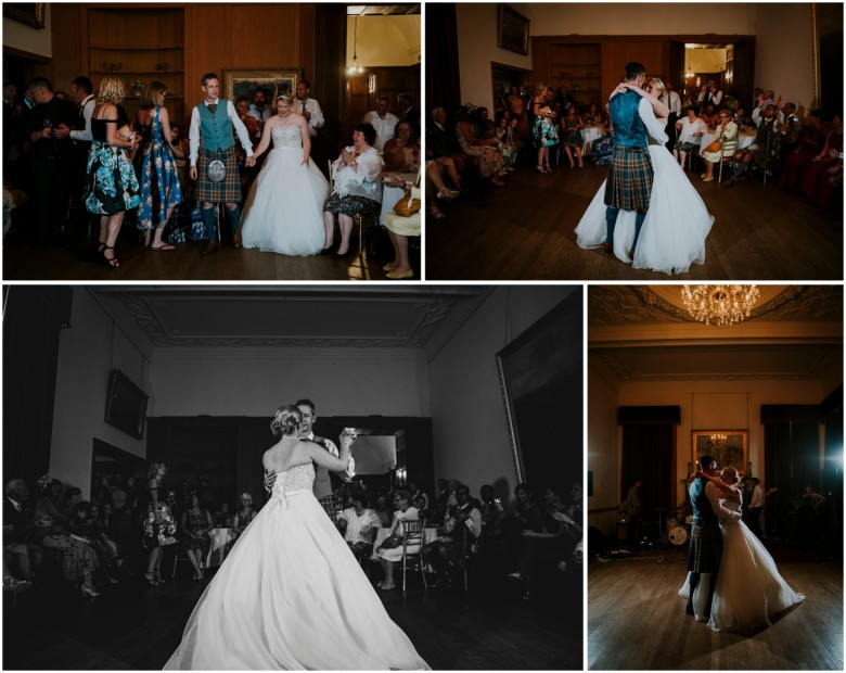 bride and groom first dance