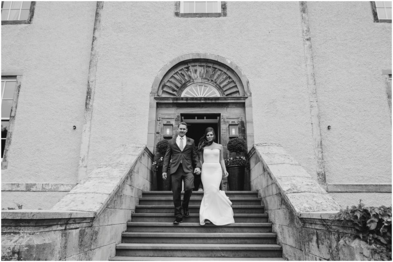 bride and groom at a scottish estate