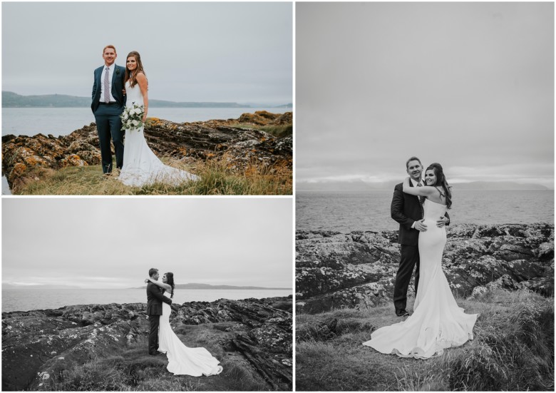 bride and groom photographed at a scottish castle