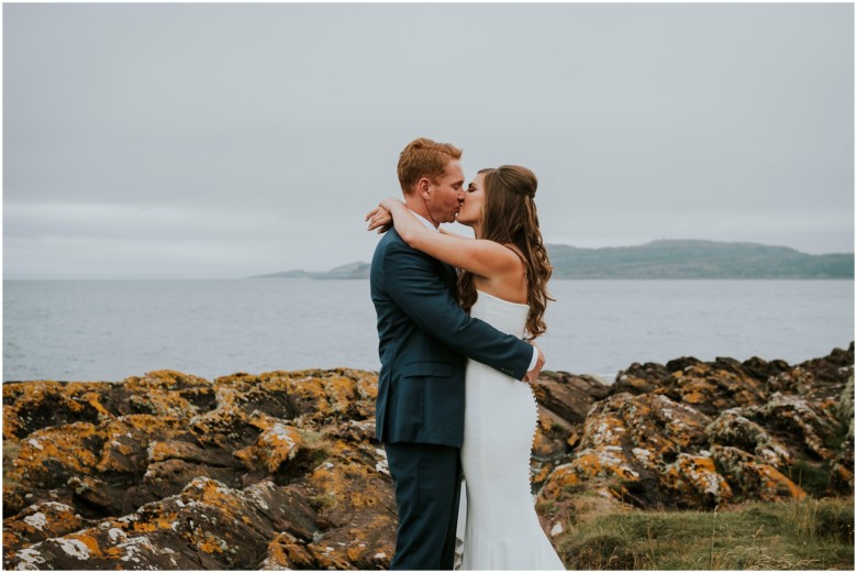 bride and groom photographed at a scottish castle