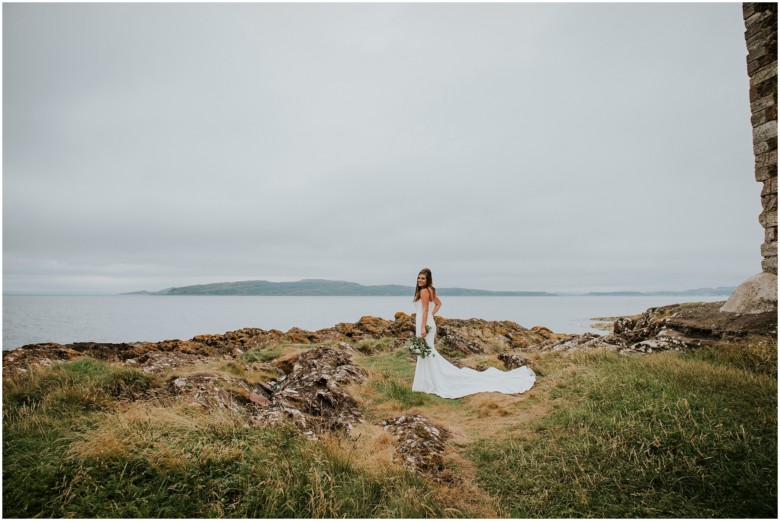 bride and groom photographed at a scottish castle