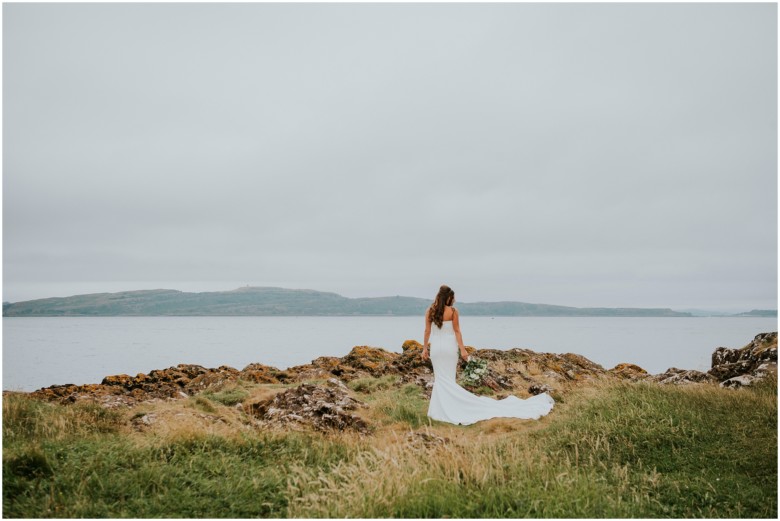 bride and groom photographed at a scottish castle