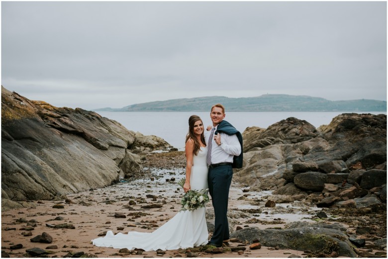 bride and groom photographed at a scottish castle