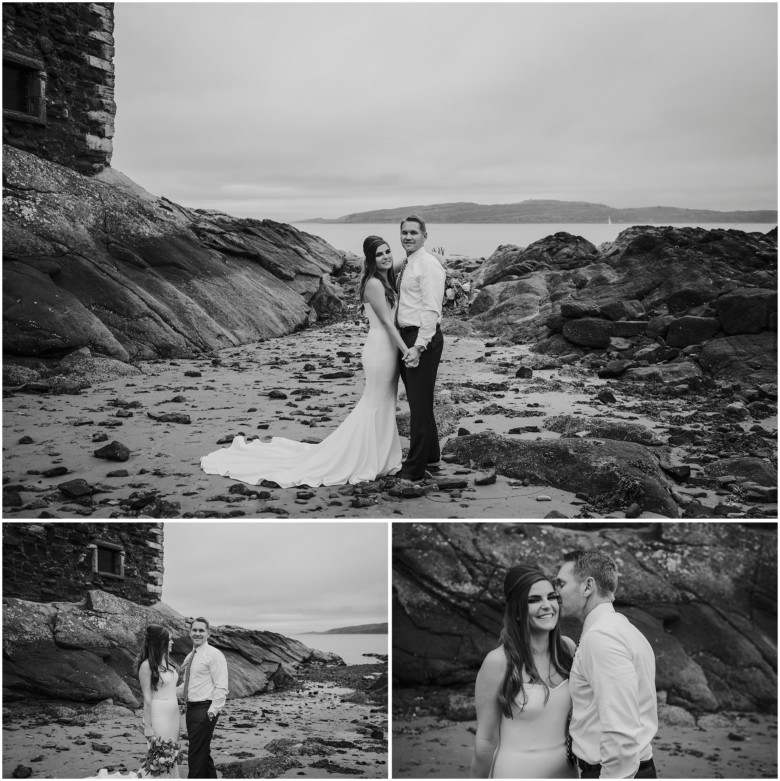 bride and groom photographed at a scottish castle