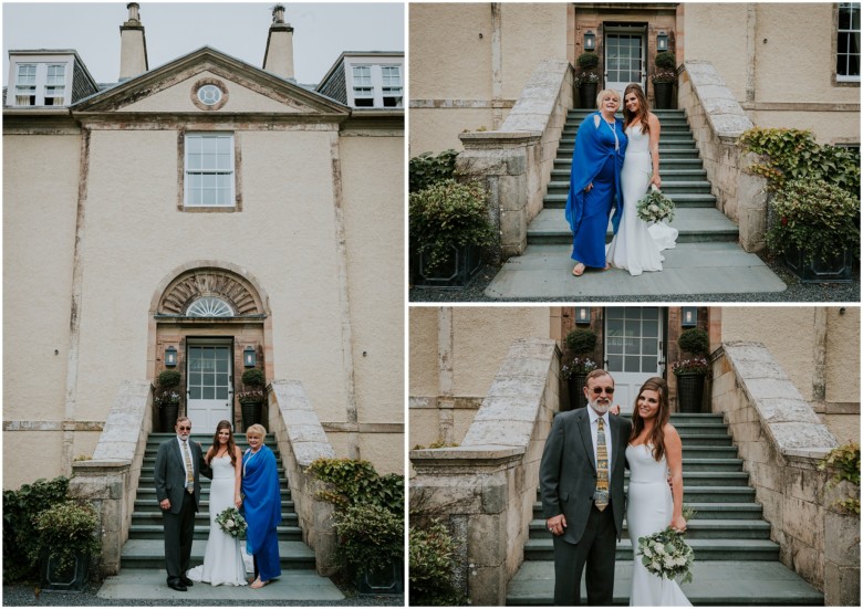 wedding guests at a scottish country estate