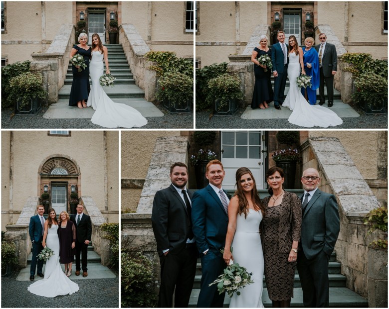 wedding guests at a scottish country estate