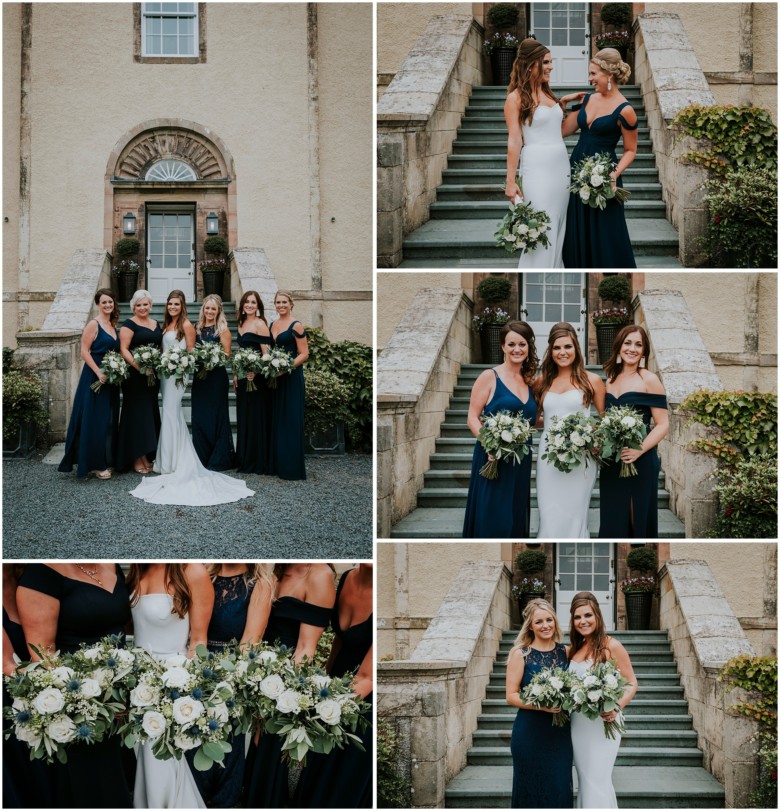 wedding guests at a scottish country estate