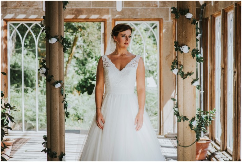 models wearing beautiful wedding gowns