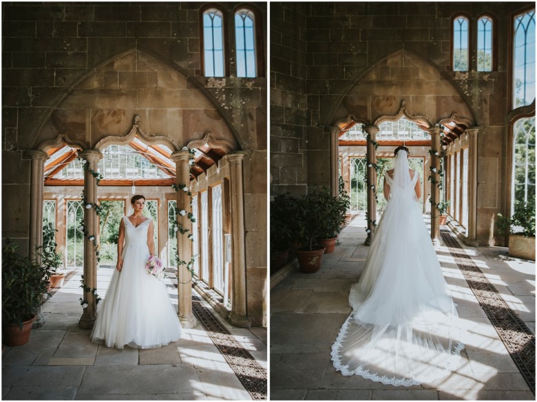 models wearing beautiful wedding gowns