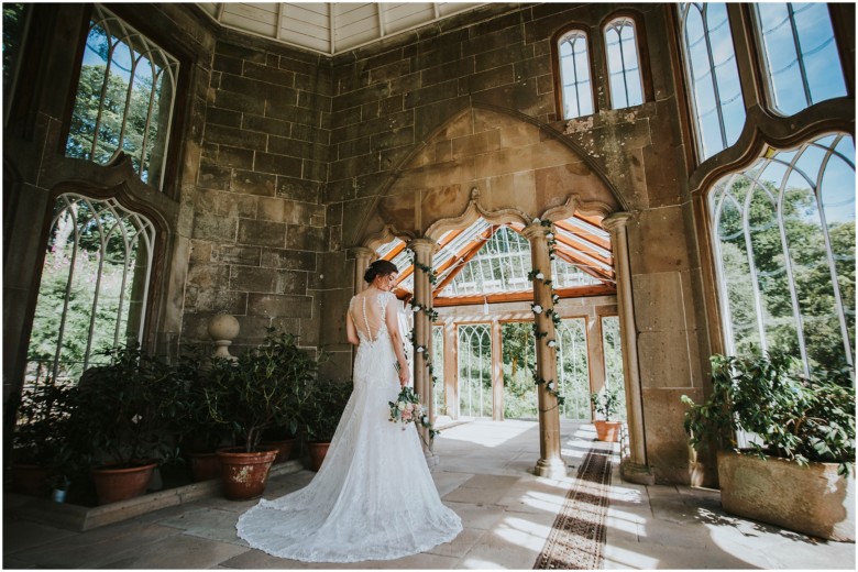 models wearing beautiful wedding gowns