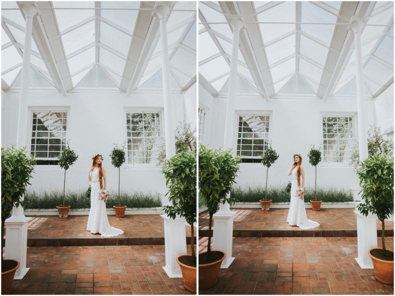 models wearing beautiful wedding gowns