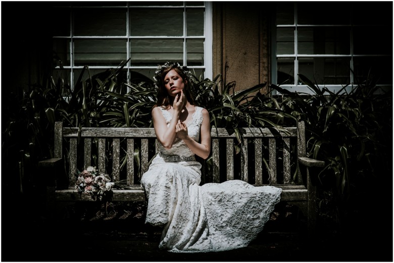 models wearing beautiful wedding gowns