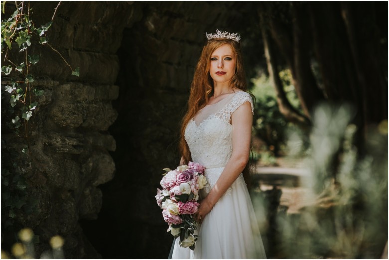 models wearing beautiful wedding gowns