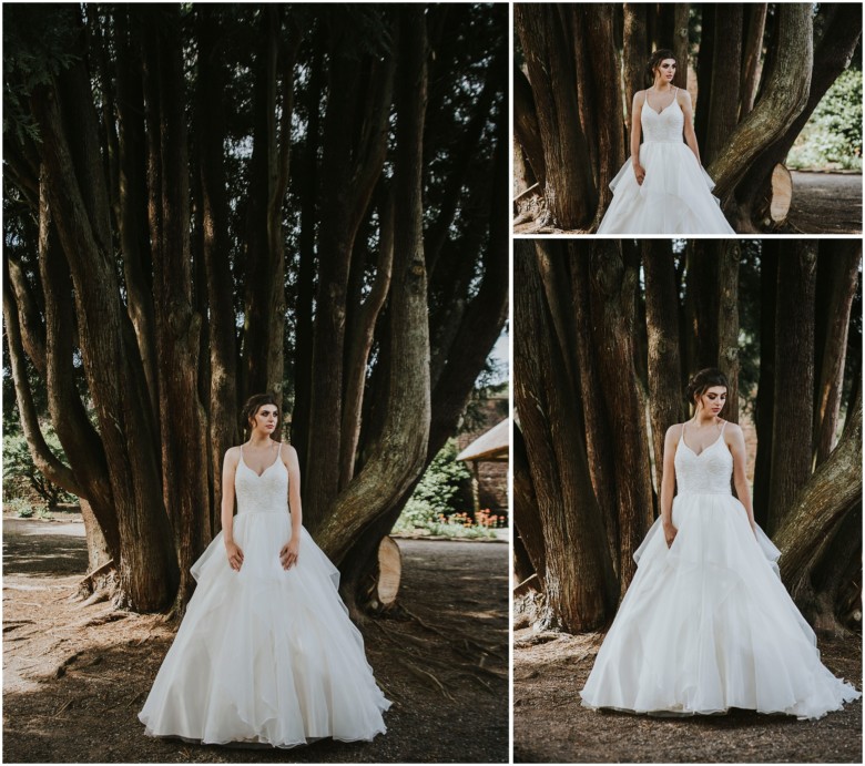 models wearing beautiful wedding gowns