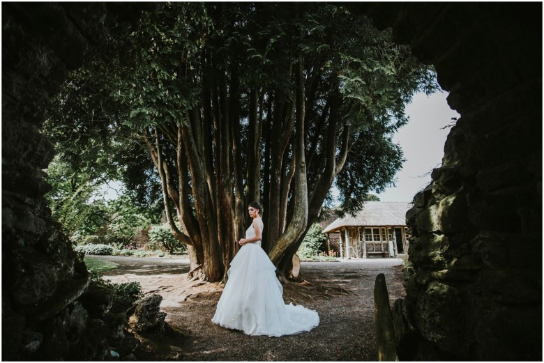 models wearing beautiful wedding gowns