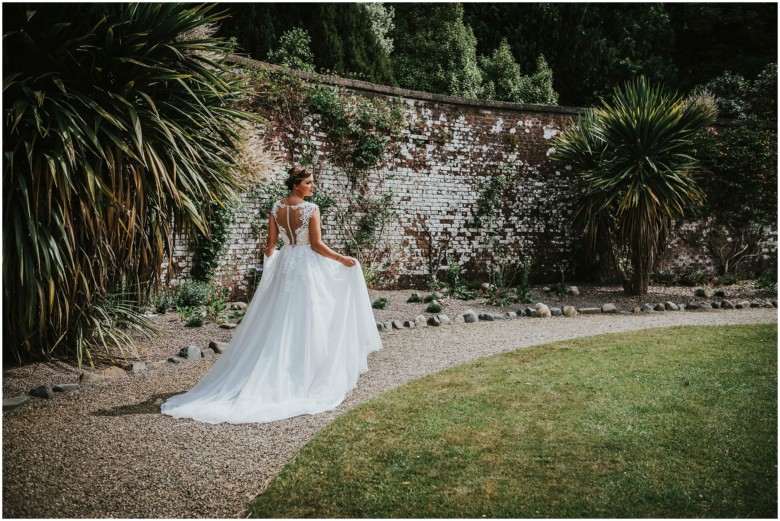 models wearing beautiful wedding gowns