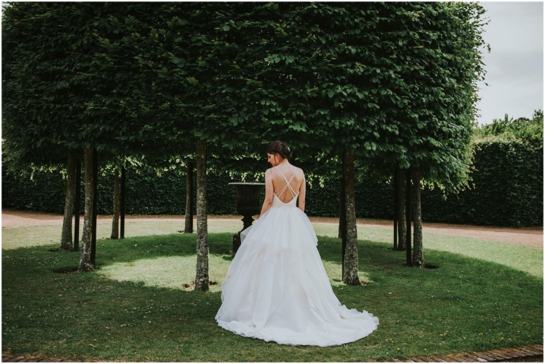 models wearing beautiful wedding gowns