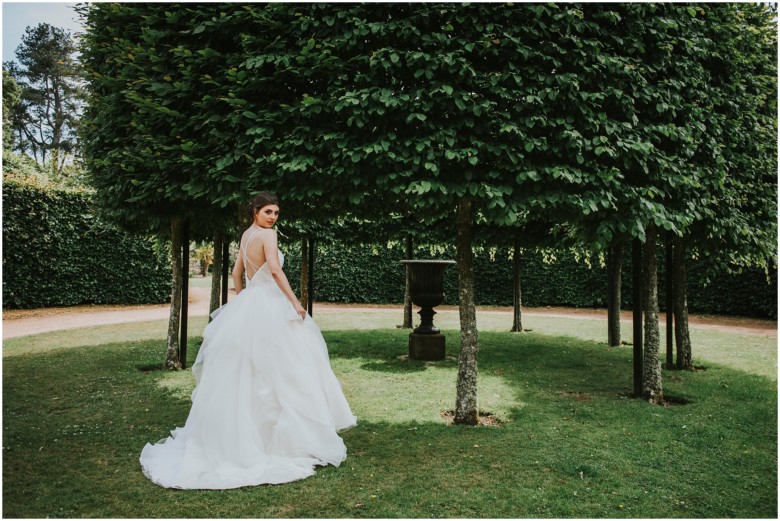 models wearing beautiful wedding gowns