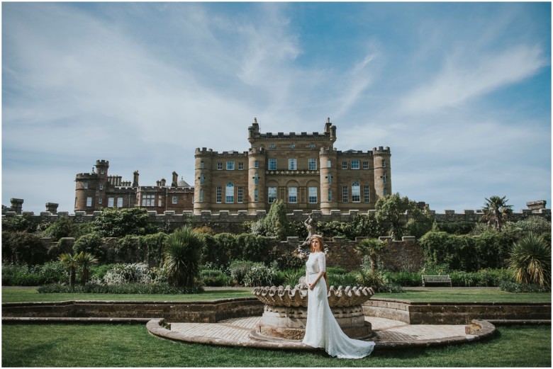 models wearing beautiful wedding gowns