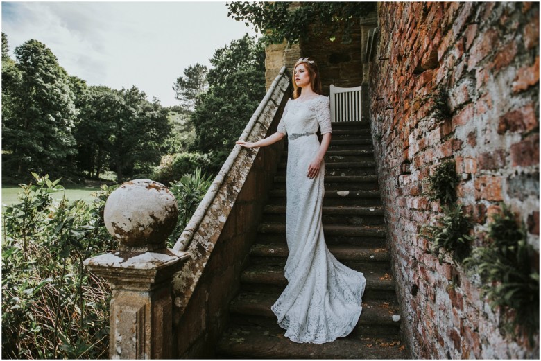 models wearing beautiful wedding gowns