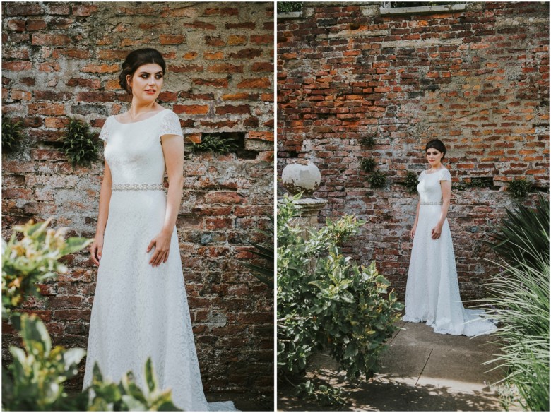 models wearing beautiful wedding gowns