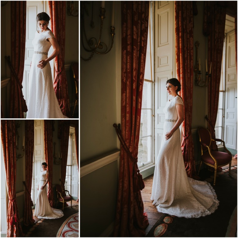 models wearing beautiful wedding gowns