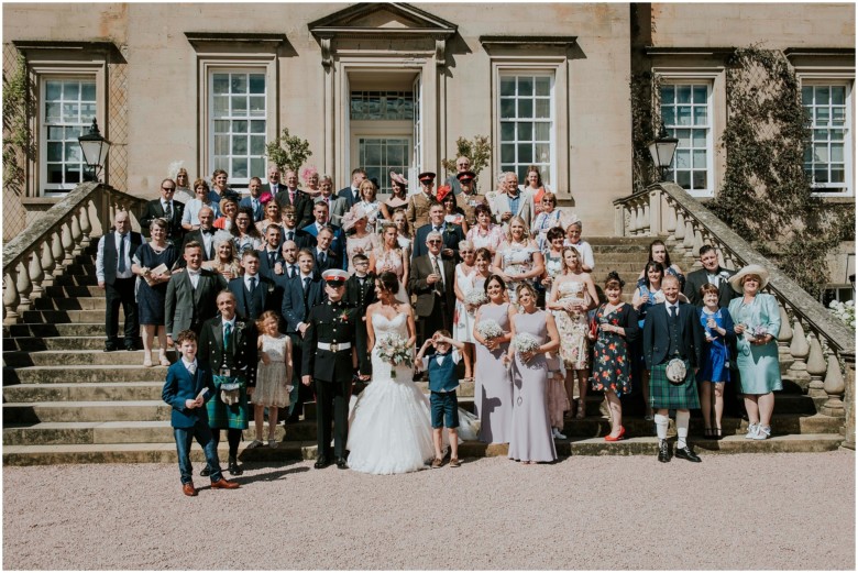 wedding guests at champagne reception