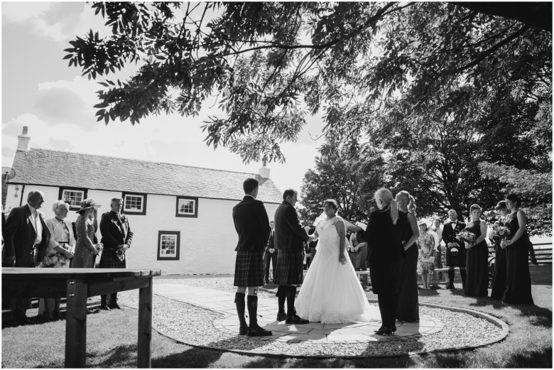 bride and groom getting married