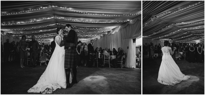 bride and grooms first dance