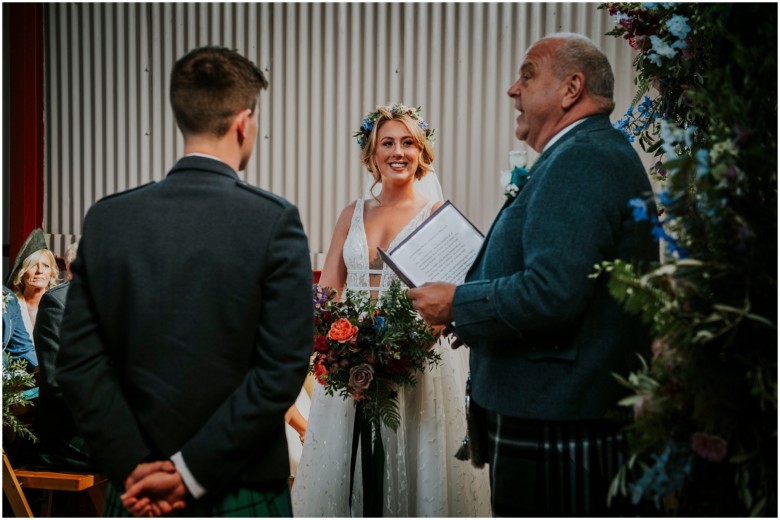 bride and groom at their wedding ceremony