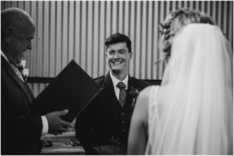 bride and groom at their wedding ceremony