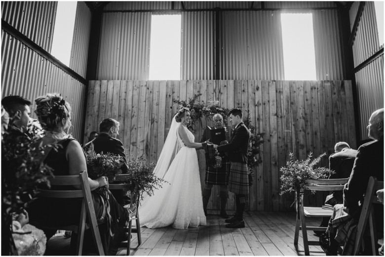 bride and groom at their wedding ceremony