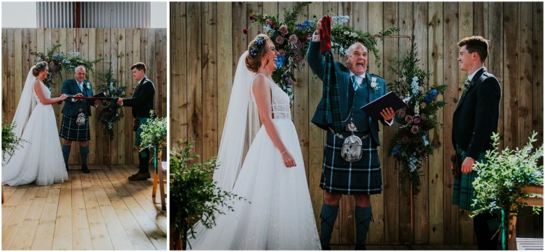 bride and groom at their wedding ceremony