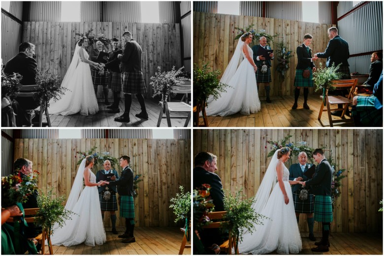 bride and groom at their wedding ceremony