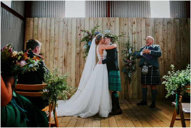 bride and groom at their wedding ceremony