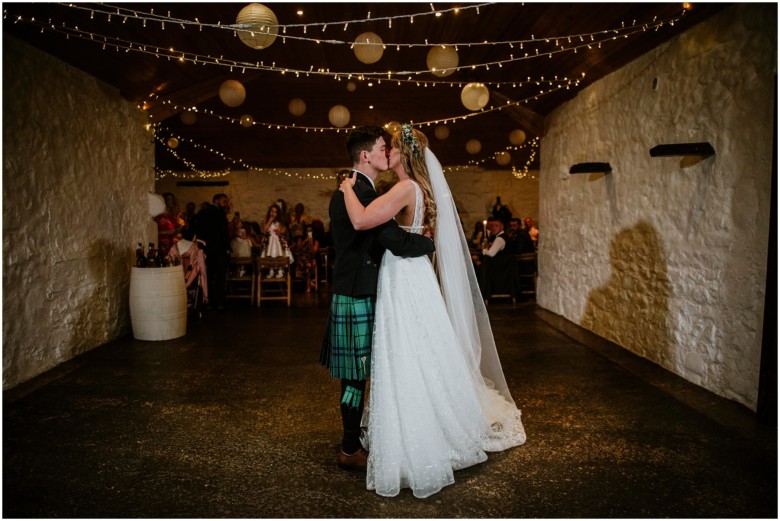 bride and groom first dance