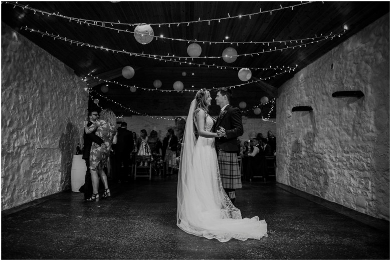 bride and groom first dance