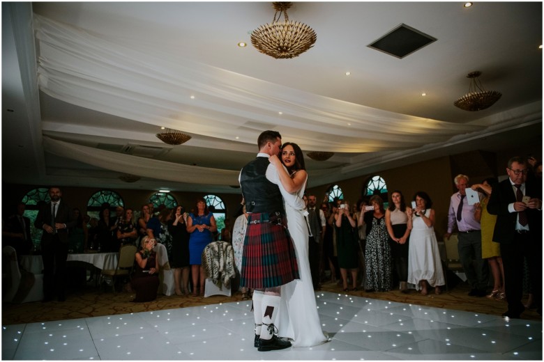 bride and groom first dance