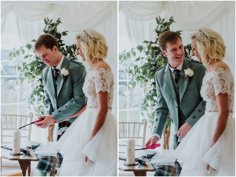 bride and groom getting married