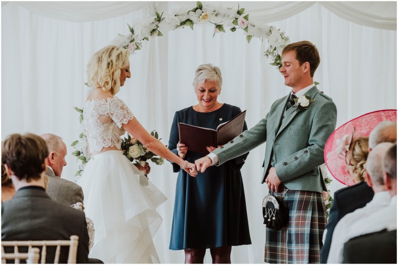 bride and groom getting married