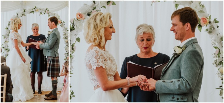 bride and groom getting married