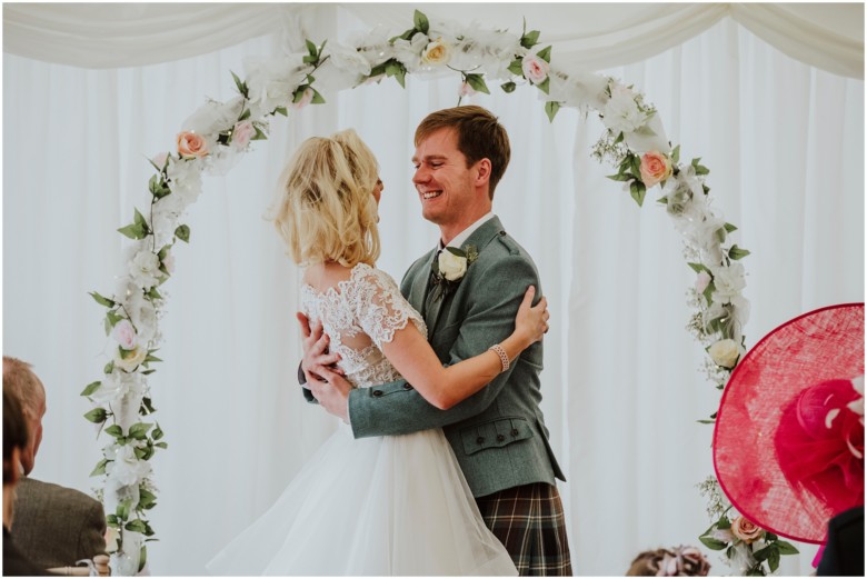 bride and groom getting married