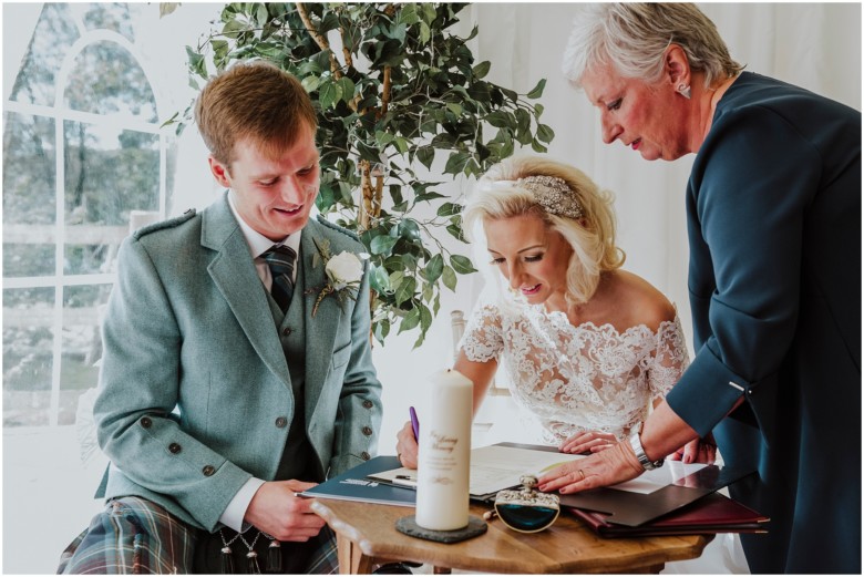 bride and groom getting married