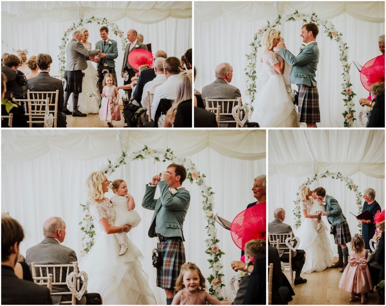 bride and groom getting married