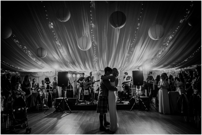 bride and grooms first dance