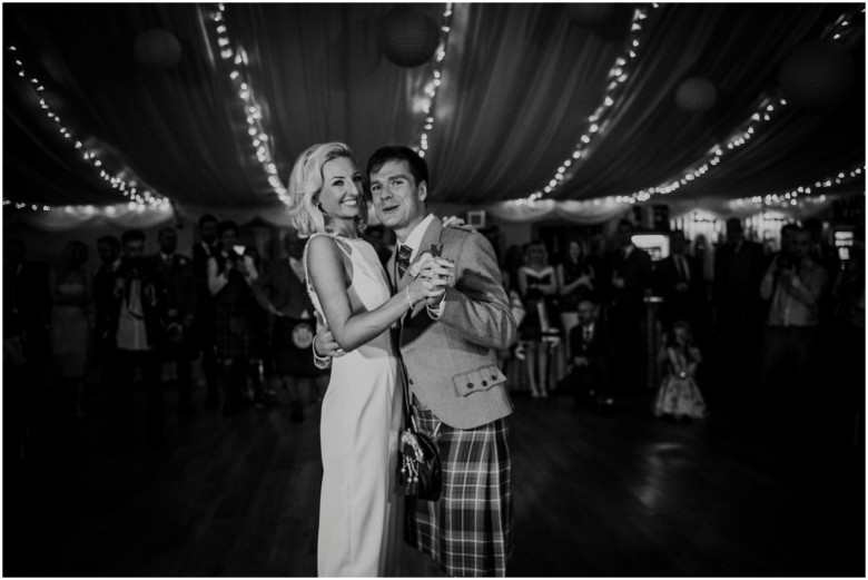 bride and grooms first dance