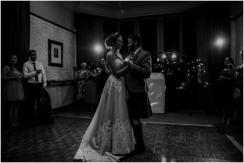 bride and groom first dance