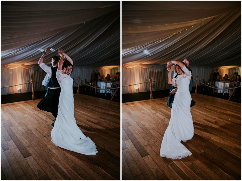 bride and groom first dance