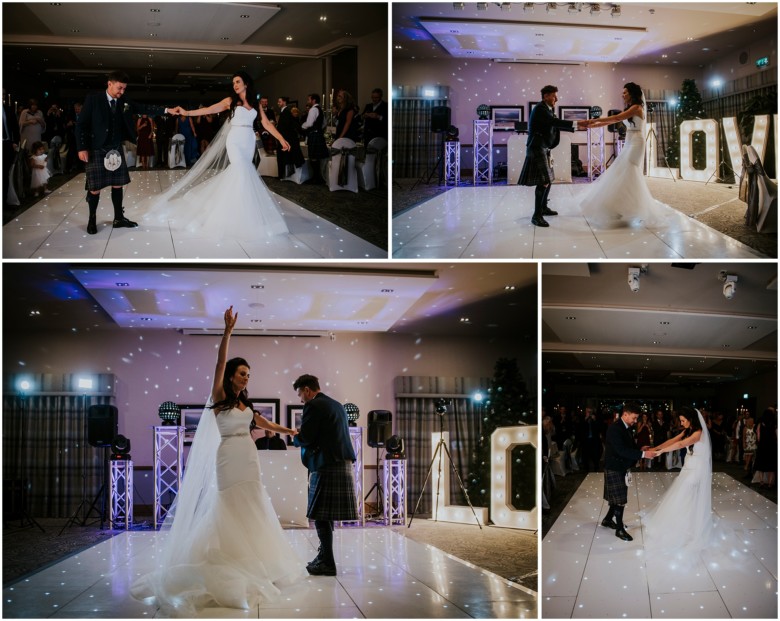 bride and grooms first dance